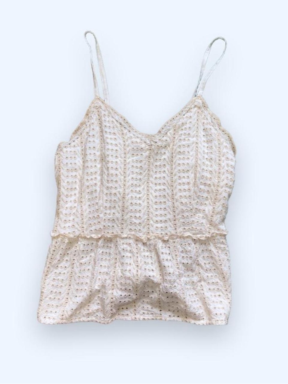 Sim and Sam White Lace Cami Top with Adjustable Straps Size M
